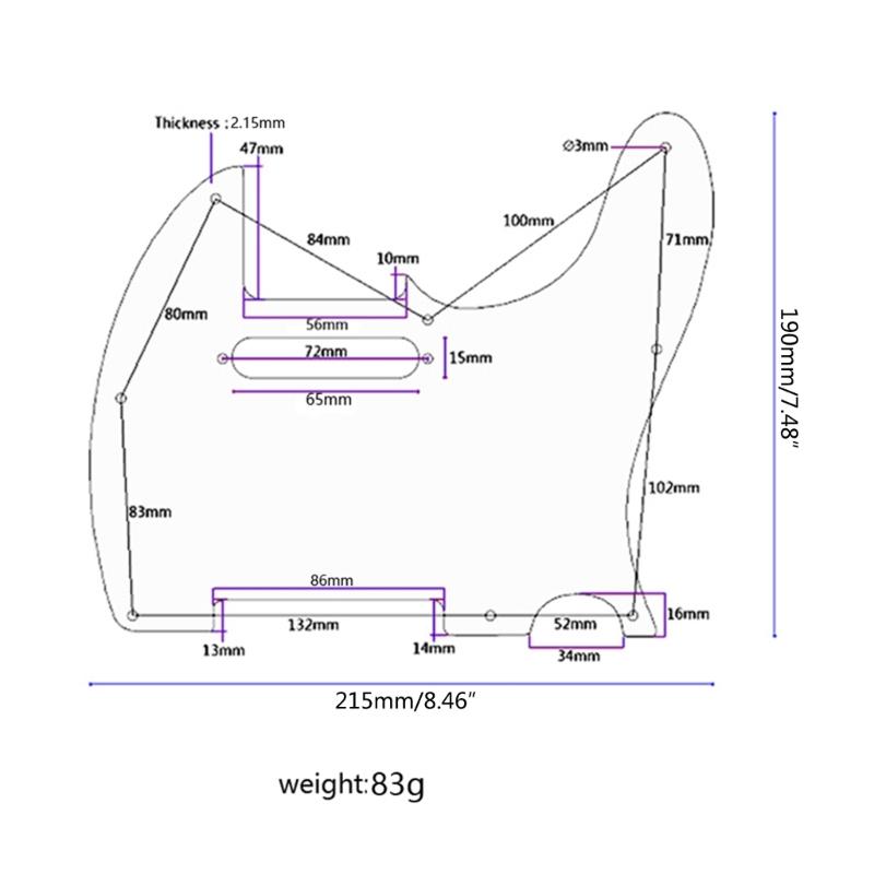3-lagiges, durchgehend schwarzes Gitarren-Schutz-Schlagbrett, Ersatzteile für E-Gitarre