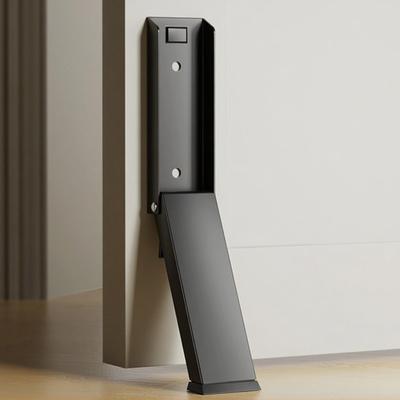 RINKA Folding Magnetic Door Stop, Easy Installation, One-Foot Operation, Screw Mounting or Adhesive Mounting, Mounting Parts Included (Black)