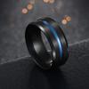 8MM Modischer Unisex Zweifarbiger Dünner Ring mit gebürstetem Innenband Fingerring Schmuck