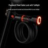 Haistick GNY-74 Portable Bicycle Cable Lock with Taillight Password