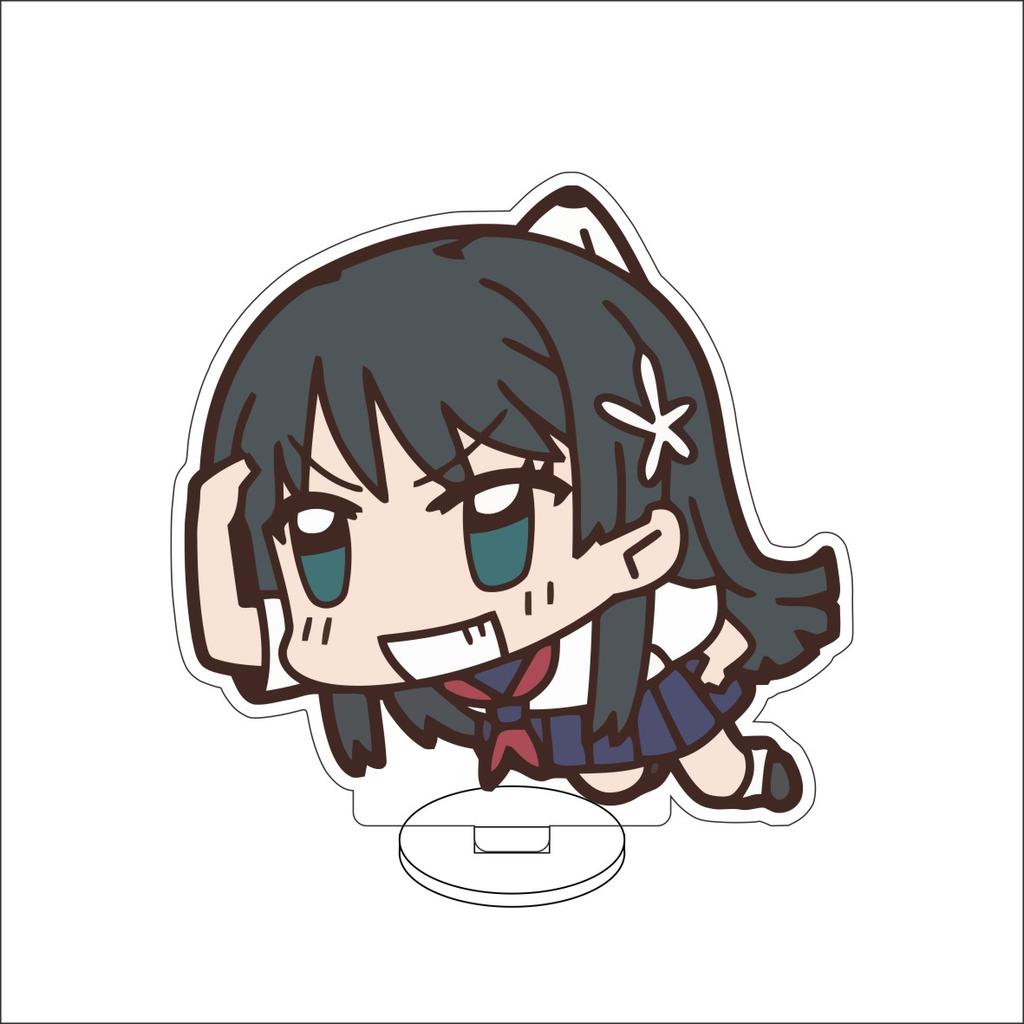 10CM Anime  A Certain Scientific Railgun Figure Stand Model Misaka Mikoto/Shirai Kuroko Cute Desk Decor Standing Sign Gifts