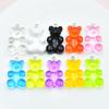 Large Resin Cartoon Bear Keychain with Transparent Sequin Pendant