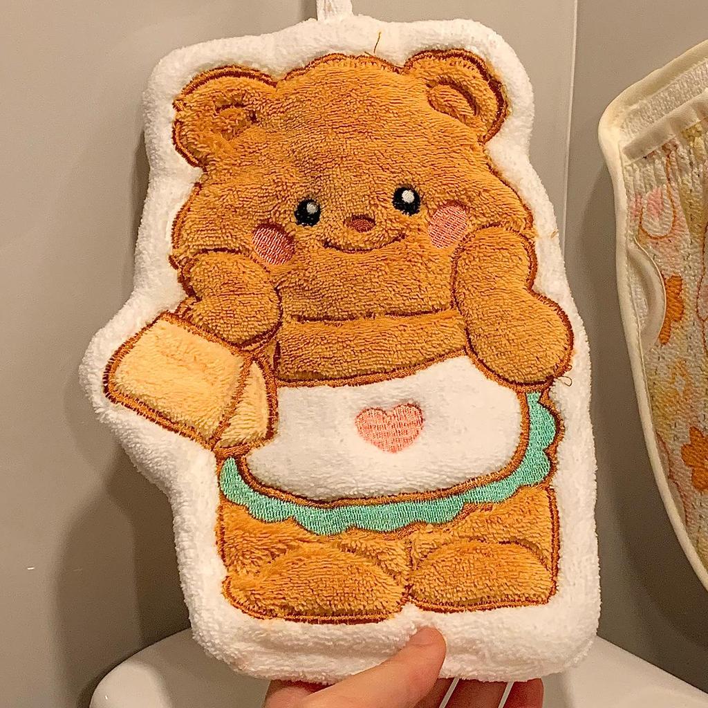 Creative Cute Bear Hanging Hand Towel for Kids - Household or Kitchen Use