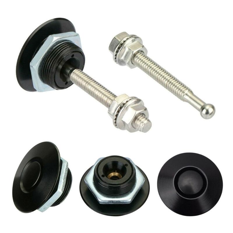 2x Universeller Auto Druckknopf Motorhauben-Pin Verschluss-Clip Universal Auto Schnellverschluss für Riegelhauben Außenteil Zubehör