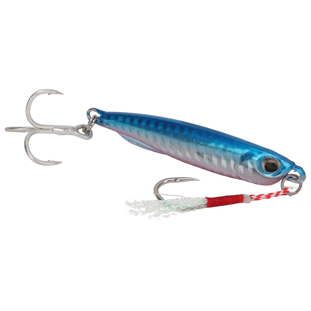 Fishing Lures Metal Portable Lifelike Hard Baits with Hook Fishing Tackle for Saltwater Freshwater 40gLaser Blue