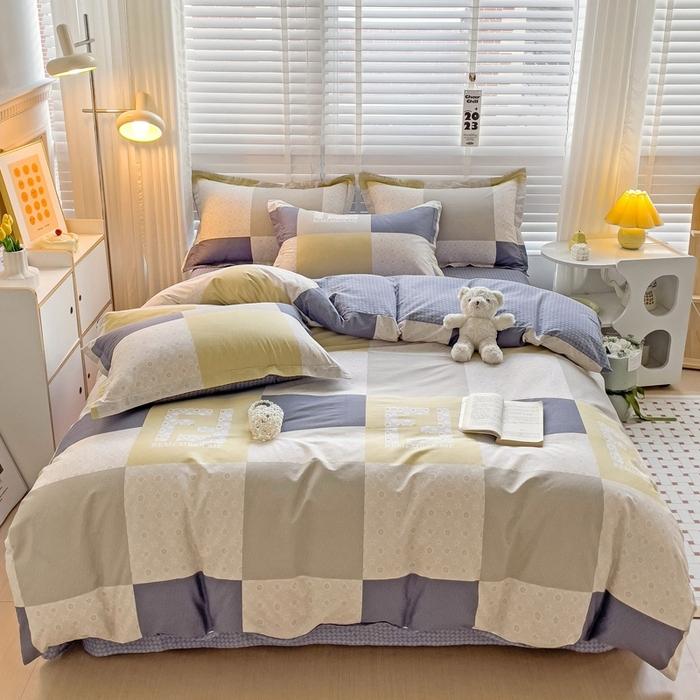 Abstract Geometric Bedding Set Queen Size Geometry Rectangle Square Cotton Duvet Cover Pink Purple Comforter Cover for Boys Girl