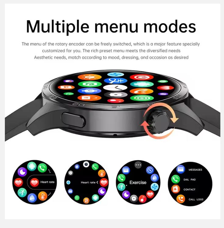 GPS NFC Smart Watch Men 360*360 AMOLED Screen Heart Rate Bluetooth Call IP67 Waterproof Man Smartwatch 2024