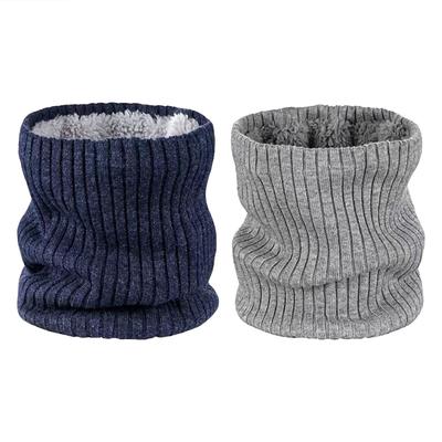 2Pcs Winter Neck Warmer Knitted Neck Gaiter Thick Windproof Thermal Scarf Face Cover for Men Women
