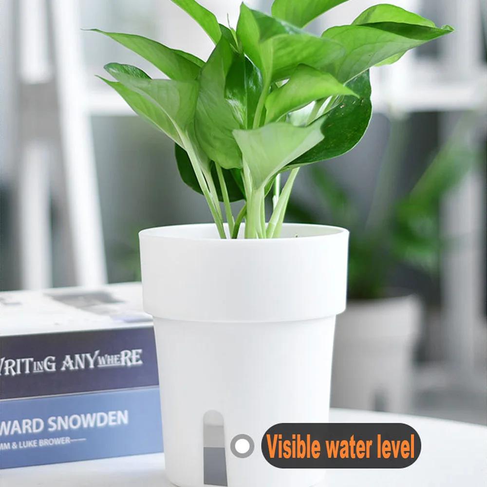 Plastic Flower Pot Round Succulent Plant Flowerpot Mini Office Planter Decor Gardening Flower Pot Multicolor Home Plant Supplies