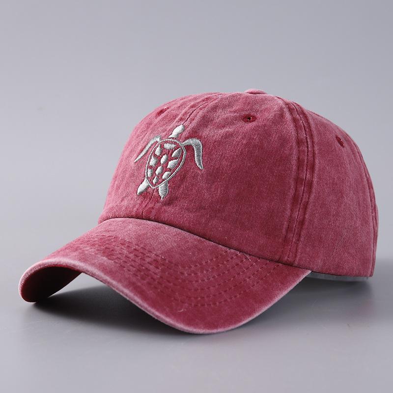 Cotton Denim Baseball Cap Flying Turtle Personalized Retro Washed Cap