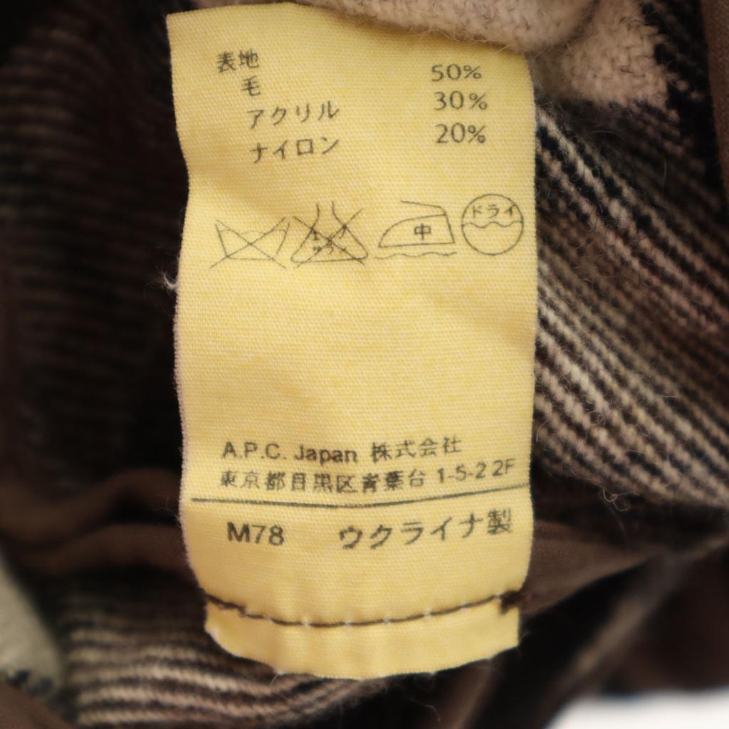 A.P.C. Check Pattern Jacket XS Brown Men's Used