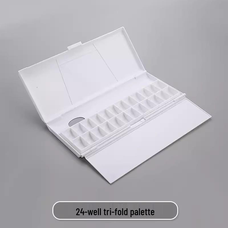 Multifunctional Watercolor Palette: 33/18 Grid Foldable Mixing Box with Flip-Top for Gouache Paints