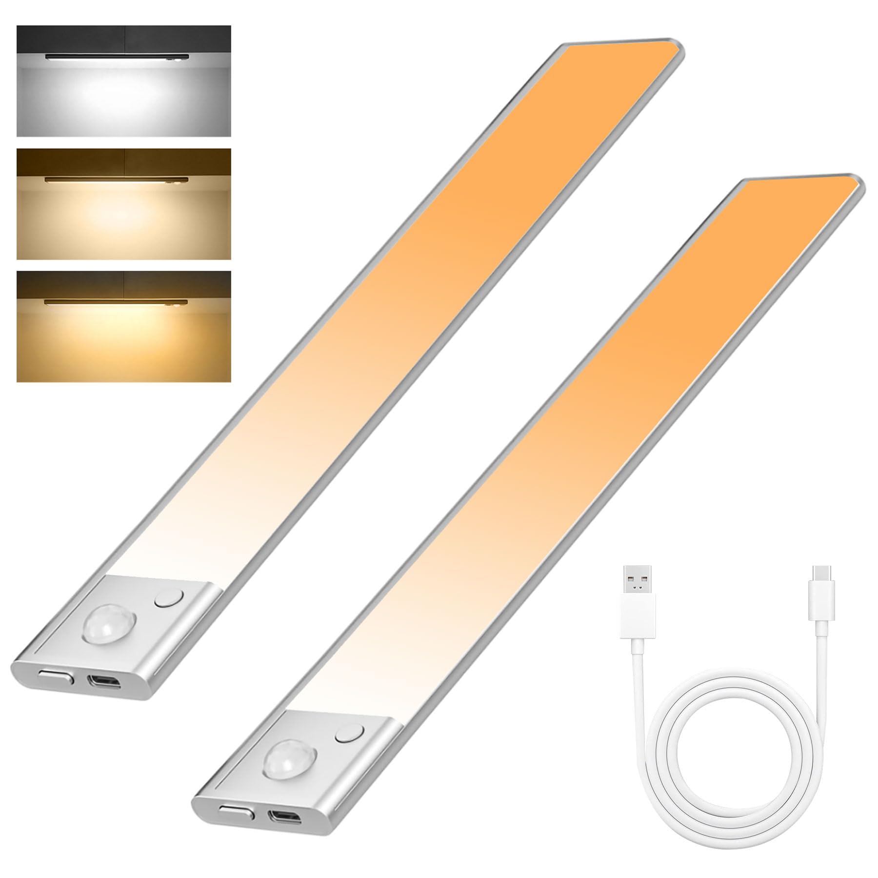 

DODOGOD Motion Sensor Light, LED, Rechargeable, Stepless Dimming, 3 Color Temperature Settings, Long Life, High Sensitivity, High Brightness, No