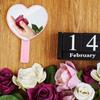 Cute Heart-shaped Handheld Makeup Mirror 5/10pcs Portable Small Kawaii Love Mirror As A Mini Gift for Ladies Princesses Party