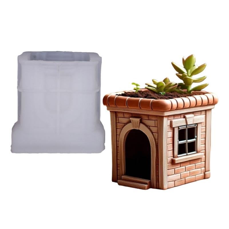 Silicone House Shaped Mold For Resin Casting Detailed Succulent Planters Handmade Pen Holder Creative Gift Ideas 1