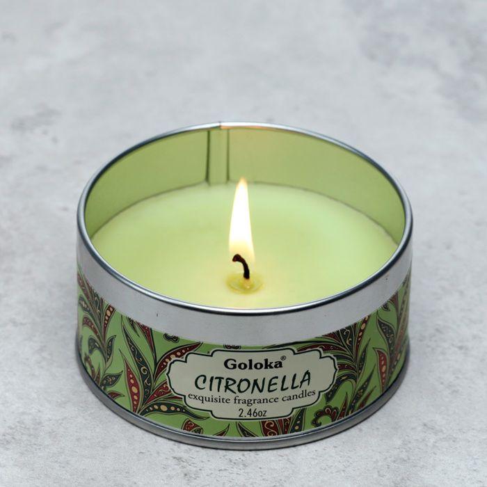 Bougie - Goloka - Citronnelle - Cire De Soja - Boîte En Etain - Ambiance Contemporaine