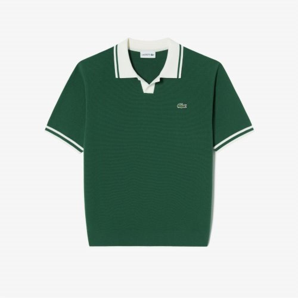 

LACOSTE Мужской свитер-поло с воротником соответствующего цвета [Зеленый]