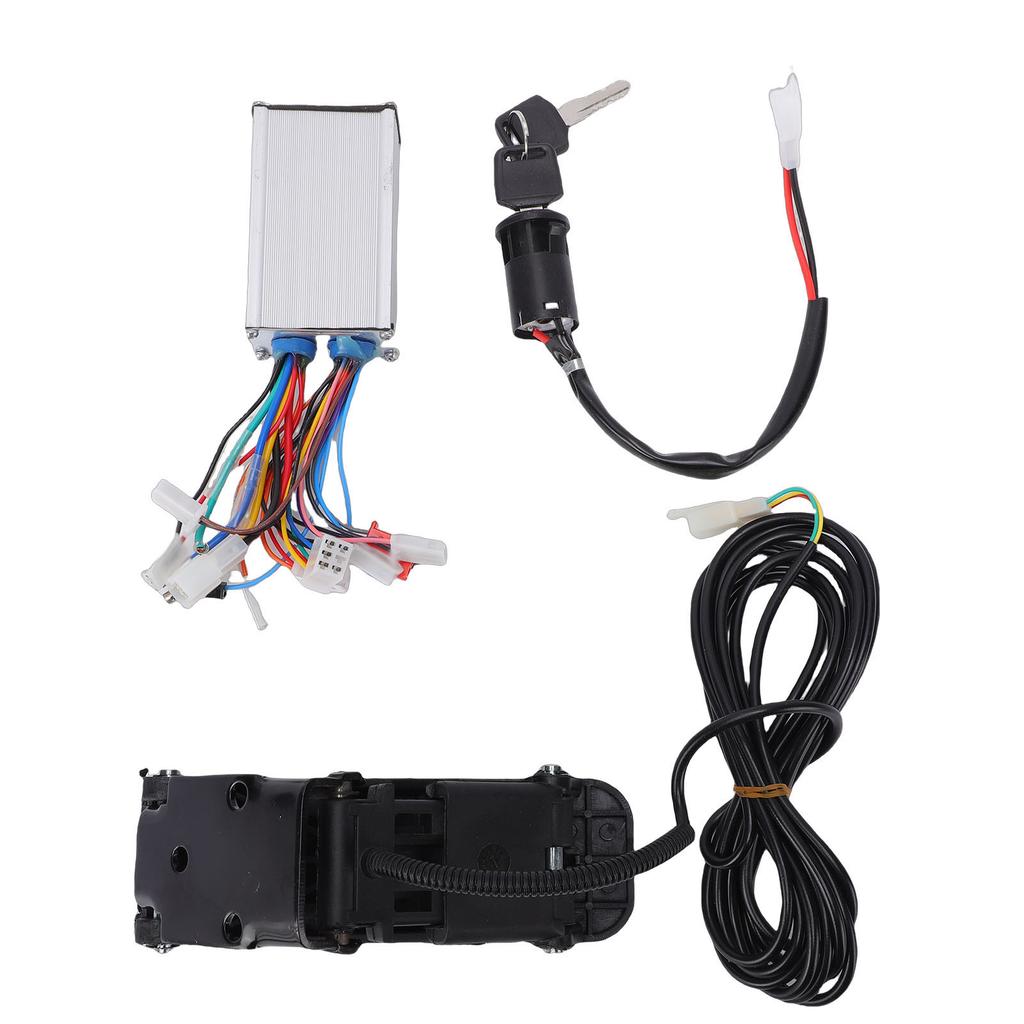 Electric Controller Kit Aluminum 350W Brushless Controller Ignition Key Switch with Foot Pedal for Replacement