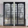Vintage Window View Curtains Retro Literary Style Suitable Bedrooms Living Rooms Decorative Curtain With Rod Pocket Polyester Ideal For Area