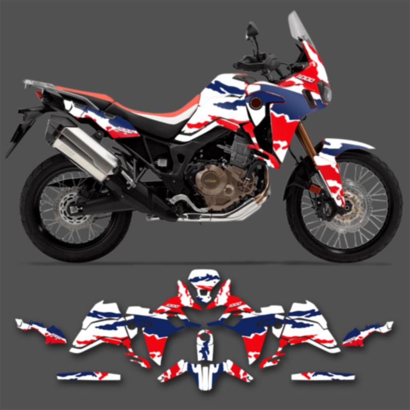PowerZone Custom Team Graphics Background Decals Stickers Kit For Honda AFRICA TWIN CRF1000L