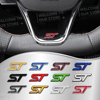 Adesivo Metallico 3D ST per Volante Auto Styling Decorazione Interni Per Ford ST Line Mondeo Fiesta Focus F-150 Ranger Puma
