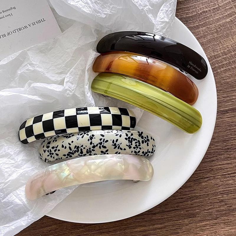 Eleganta hårklämmor i acetat Enfärgade Geometriska Hårspännen Enkla Hårnålar Dam Håraccessoarer