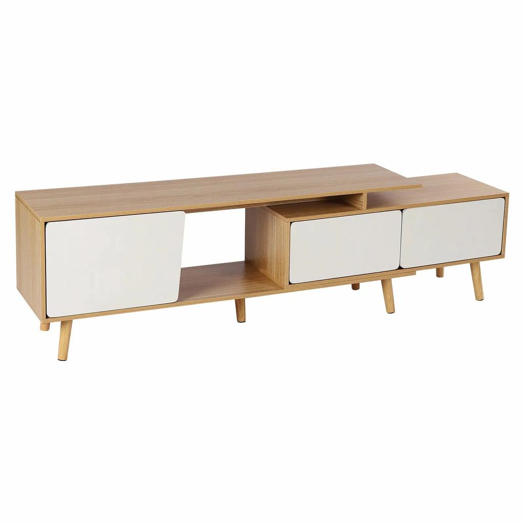 MDF Living Room Media Console – Adjustable Shelf Storage Cabinet TV Stand