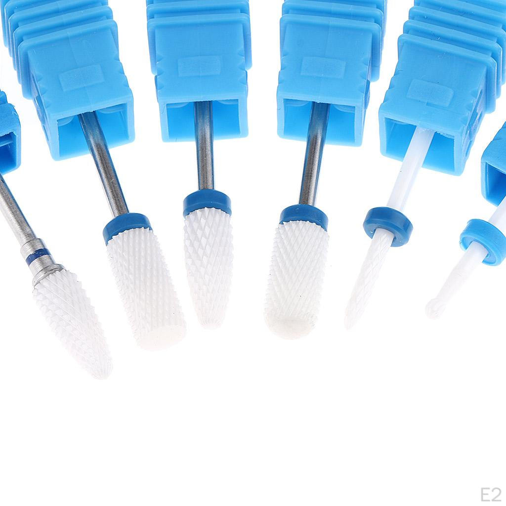 Pack of 6pcs Cuticle Clean Rotary Grinding Head Nail Files Bits for Electric Manicure Machine