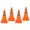 4Pcs Traffic Cones 45cm 360 Degrees  Reflective Strips Foldable PP Base Waterproof Oxford Cloth Safety