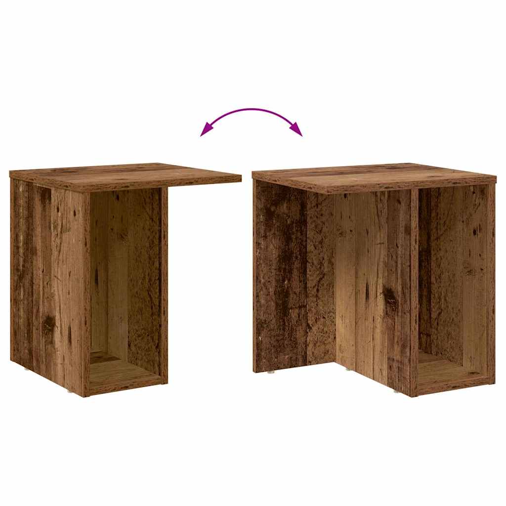 Side Table Reclaimed Wood Look 37 X 32 X 40 Cm Engineered Wood