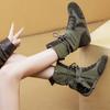 Autumn Eary Winter Shoes Women High Boots Non-slip Fashion Brand Western Style Ladies Genuine Leather Shoes Height Increasing 5cm