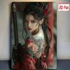 Vintage Sword Tattoo Lady Metal Wall Art Plaque 8x12 Inch Home Decor