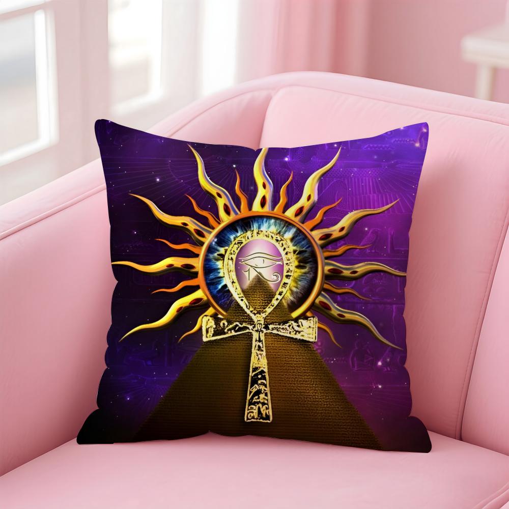 Ancient Ecology Life Talisman Pattern Cushion Cover Pillow Case Soft Skin Friendly Fabric Concealed Zipper