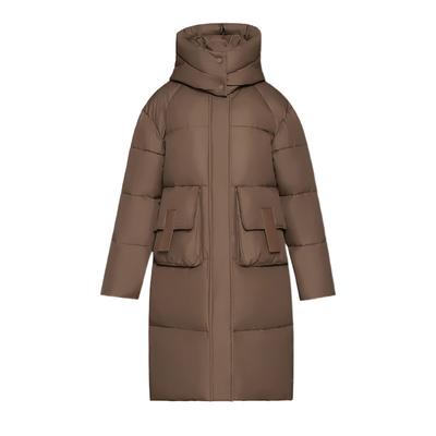 Long Down Cotton Jacket for Women In Winter New High-end Over-knee Cotton Jacket Loose Thickened Hooded Cotton Jacket