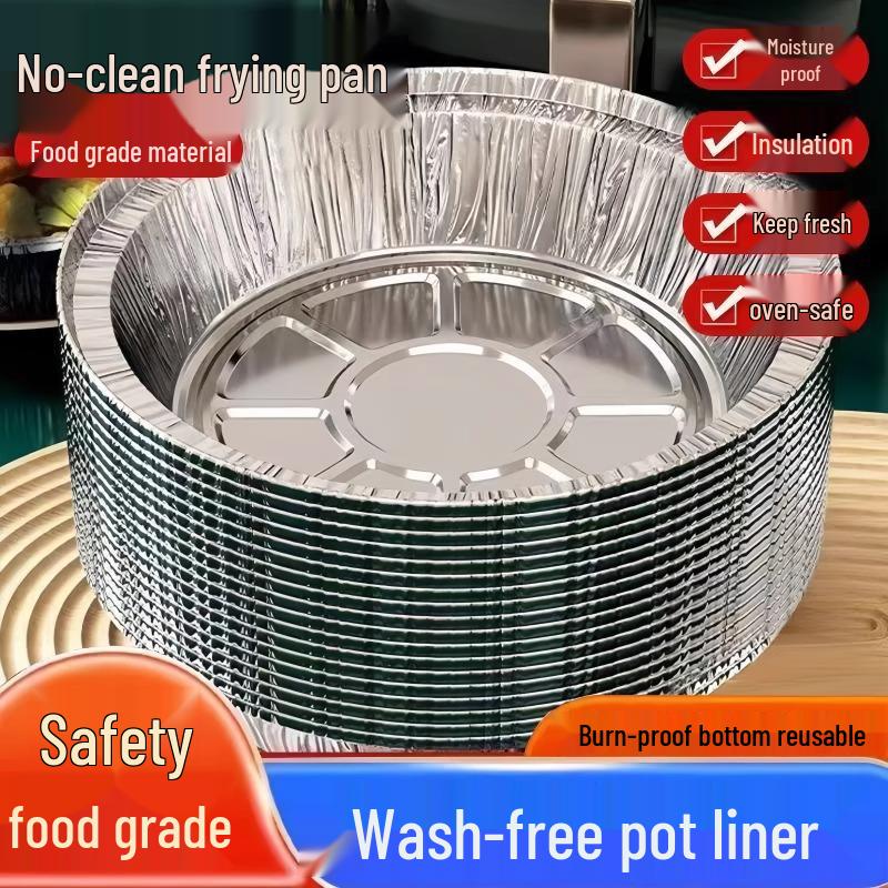 

Бытовая фольгированная миска для аэрофритюрницы с маслопоглощающим покрытием для духовки и барбекю 6-inch Round Tin Foil Plate - 10 pcs