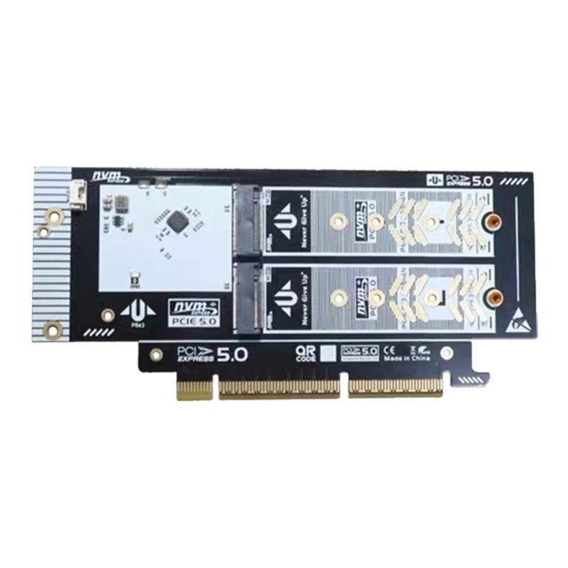 PCIe 5.0 to M.2 NVMe Adapter Card PCIE X8/X16 to M.2 Coverter Expansion Card Support for 2230 2242 2260 2280