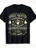 Hunter Paranormal Activity Men's T-Shirt - Halloween Themed, Black with Golden and