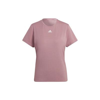 Tricou Sport cu Mânecă Scurtă, Gât Rotund, Logo Culoare Solidă, Topuri Dama, Violet Roz HG0253