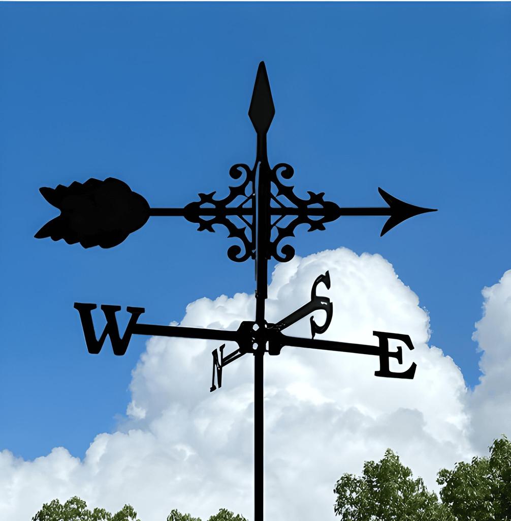 Decorative Iron Weather Vane - Outdoor Metal Roof Ornament