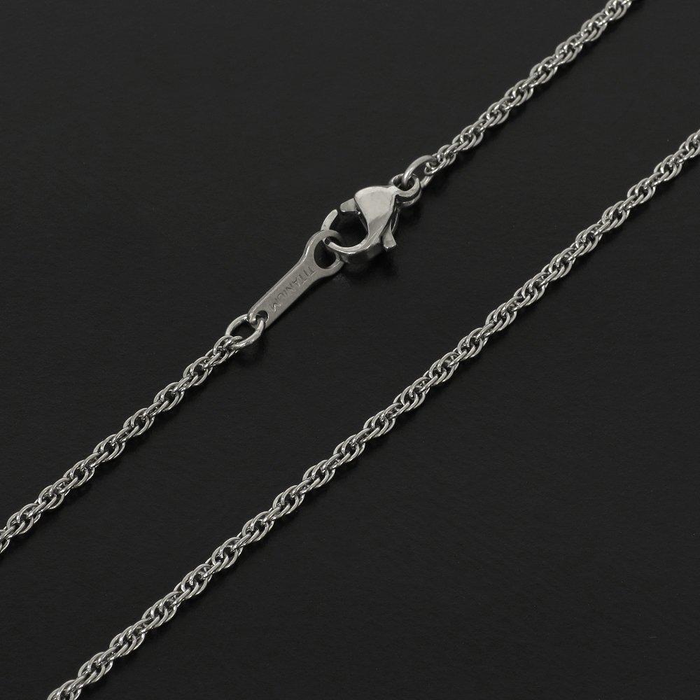 Double Azuki Chain Length Width Made in Japan Titanium Necklace Chain Necklace Chain Chain Only [Shinjuku Ginnokura] 40-60cm (60cm) Approx. 1.7mm