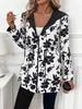 European and American Women's Clothing Two-sided Clothing Leopard Print Hooded Zipper Jacket Casual Long Jacket Belt Long Sleeve