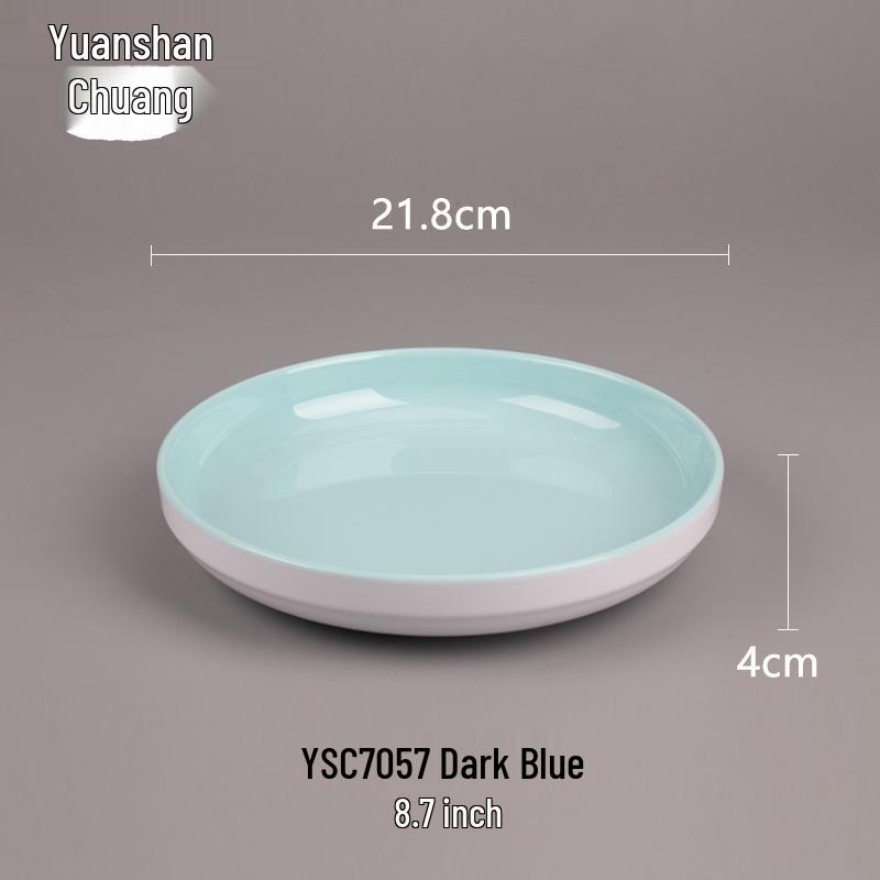 Creative Solid Color Melamine Plate – Faux Porcelain Round Tableware for Home or Hotel Use
