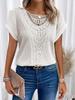 2025 Spring/Summer Lace Patchwork Casual Short Sleeve T-shirt for Women