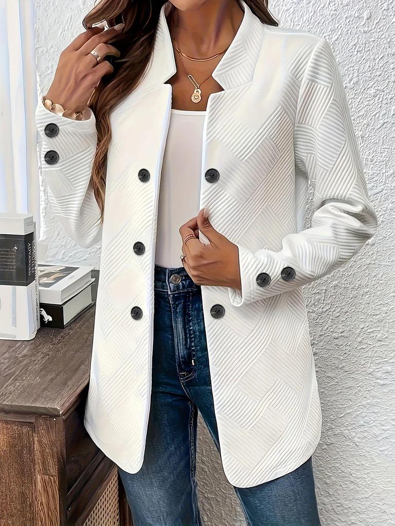 2025 Autumn/Winter European & American Women's Three-Button Double-Breasted Coat