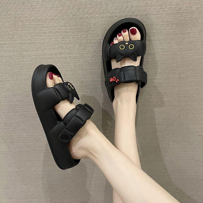 Sandals Female Summer Thickened Soft Bottom Non-slip Anti-odor Dual-use Sandals Cute Students Home Shoes