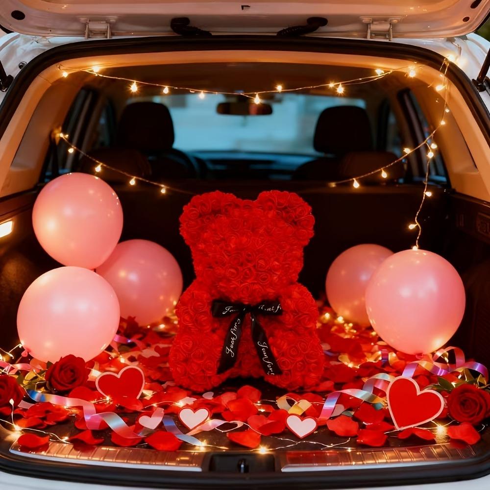 Lovers Gifts Simulated Flower Bear Sweet Valentine's Day Roses Rose Flower Bear Ornaments  Women