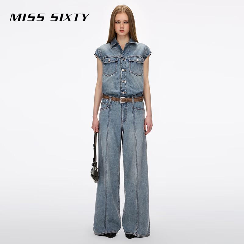 MISS SIXTY Women s 2026 Spring Lyocell Denim Jumpsuit XS