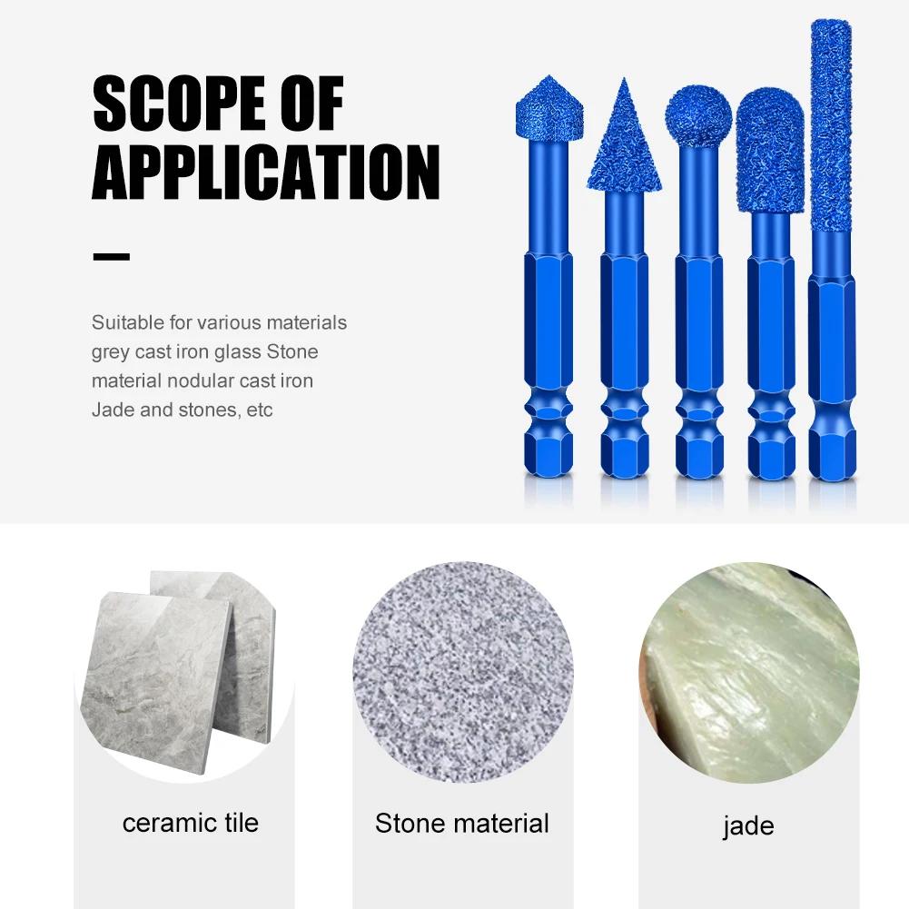 Hexagonal Shank Grinding Head Marble Tile and Stone Grinding Head New Type of Brazing Drilling and Grinding Head