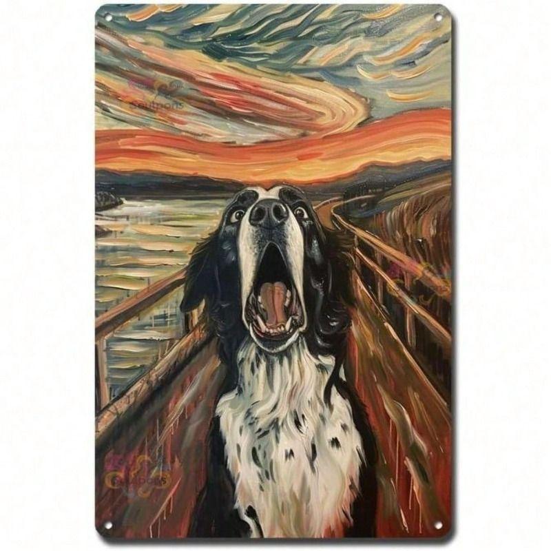 

Metal Poster St Bernard Scream Parody Vintage Bar Wall Decor