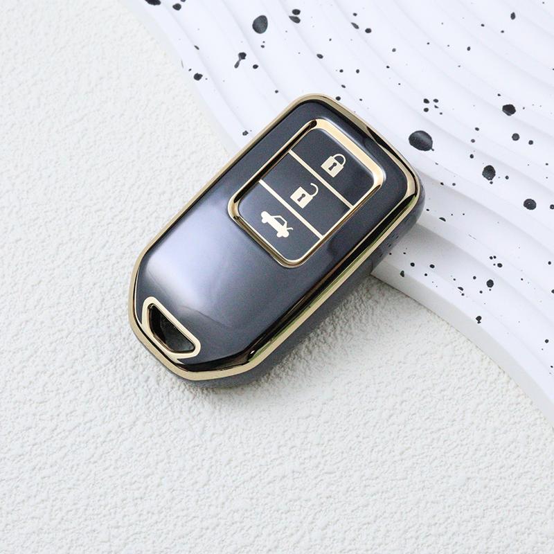 Tpu Car Key Case Cover Fob Shell For Honda Grace Ix Civic Hrv Crv Xrv Cr-V Crider Odyssey Pilot Fit Accord - 3 Bottons